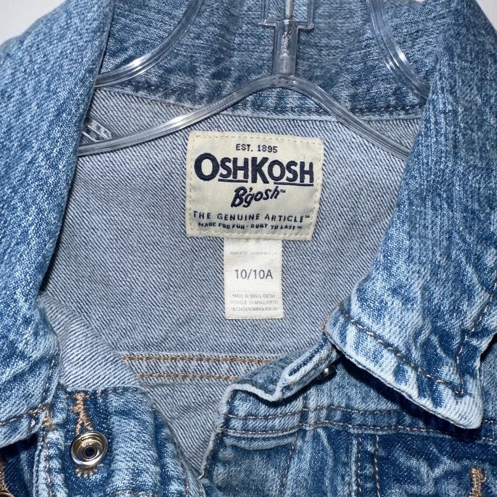OshKosh Bgosh Kids Blue Denim Trucker Jacket Medium Wash Size 10/10A